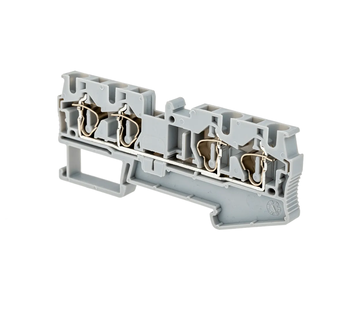 Клемма пружинная четырехпроводная,  4 мм², серая