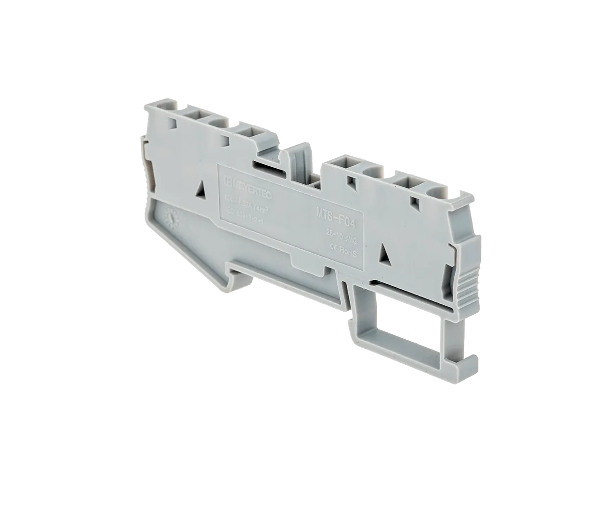 Клемма пружинная четырехпроводная,  4 мм², серая