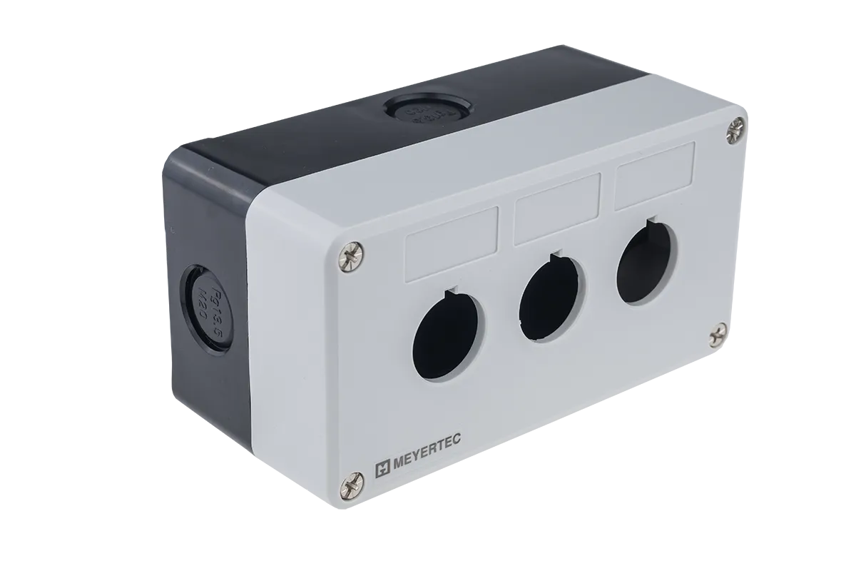 Корпус кнопочного поста, 3 отверстия, серый, IP54