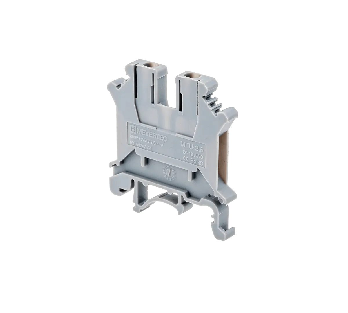 Клемма винтовая проходная, 2.5 мм², серая