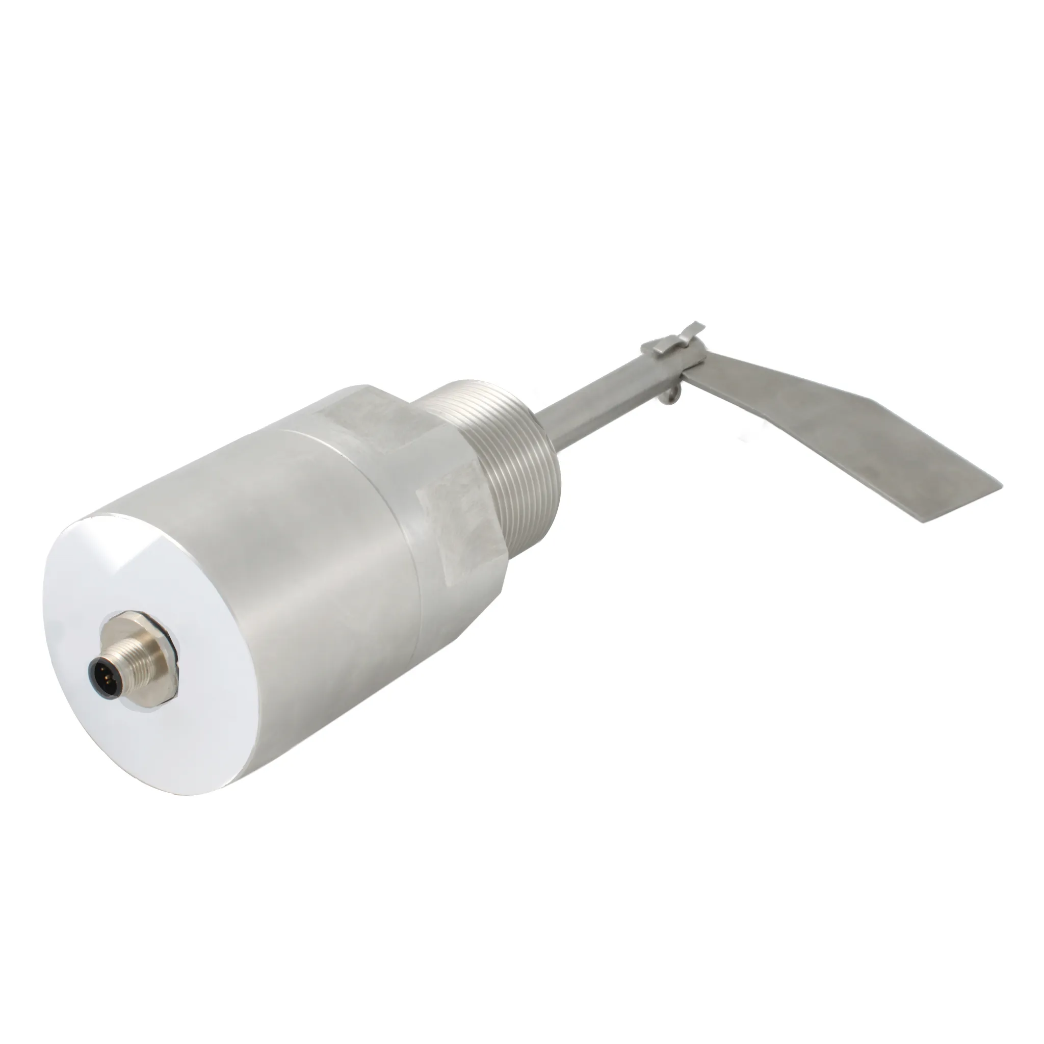 Механический ротационный датчик предельного уровня сыпучих материалов в алюм. корпусе, -50 +80 С, Рmax=10 bar, 24 VDC, IP67, вибростойкость до 29g, лопасть 40х98 мм, нерж. сталь, скорость вращения 15 об/мин, соединение- резьба 1 1/2", алюм., удлинение 100