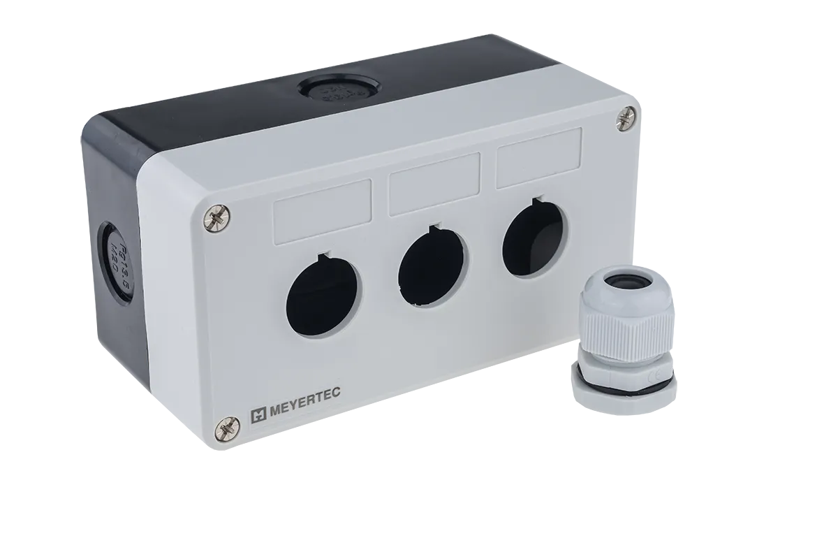 Корпус кнопочного поста, 3 отверстия, серый, IP54