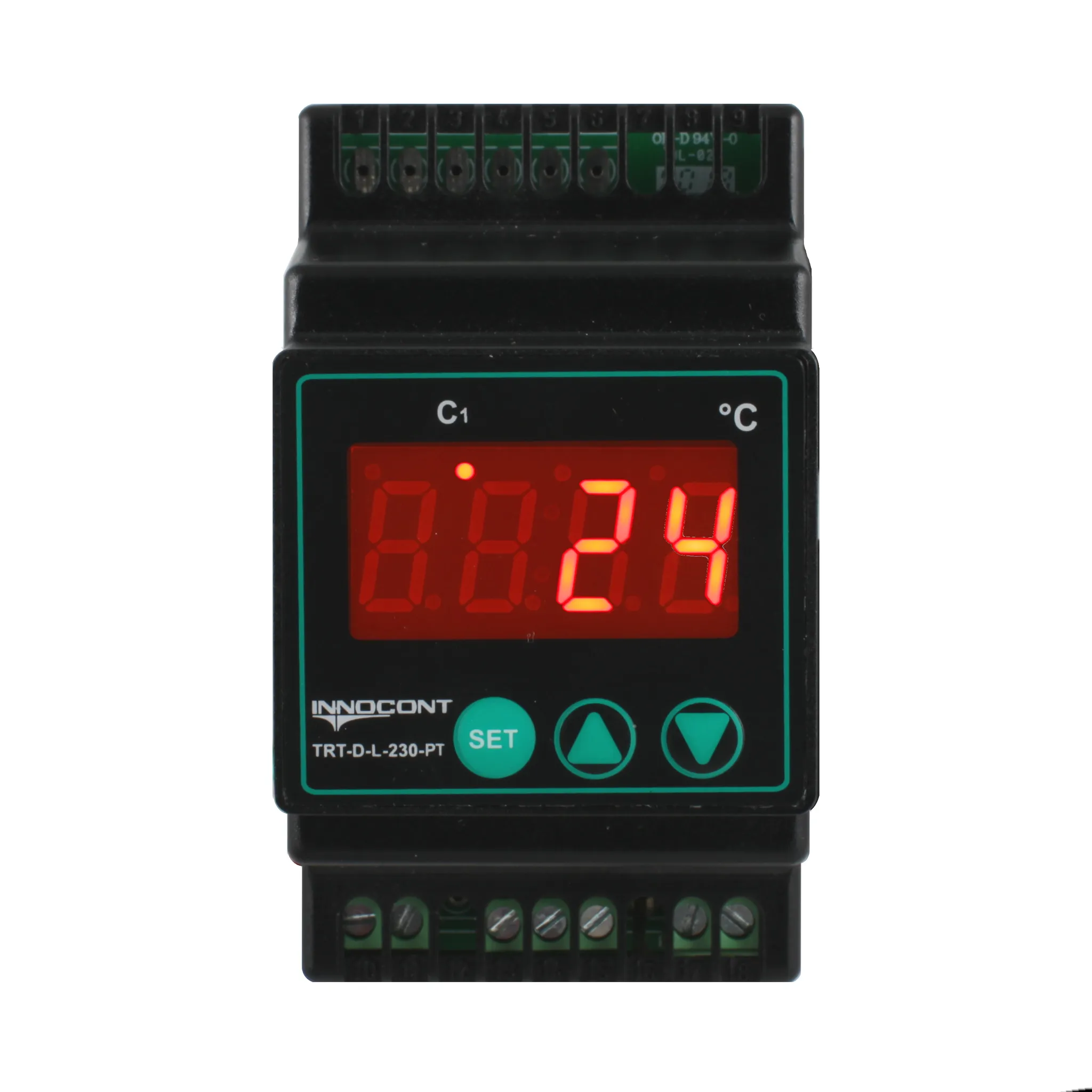 Температурный контроллер, монтаж на DIN-рейку,вход Pt100, выход реле, PID, 230VAC