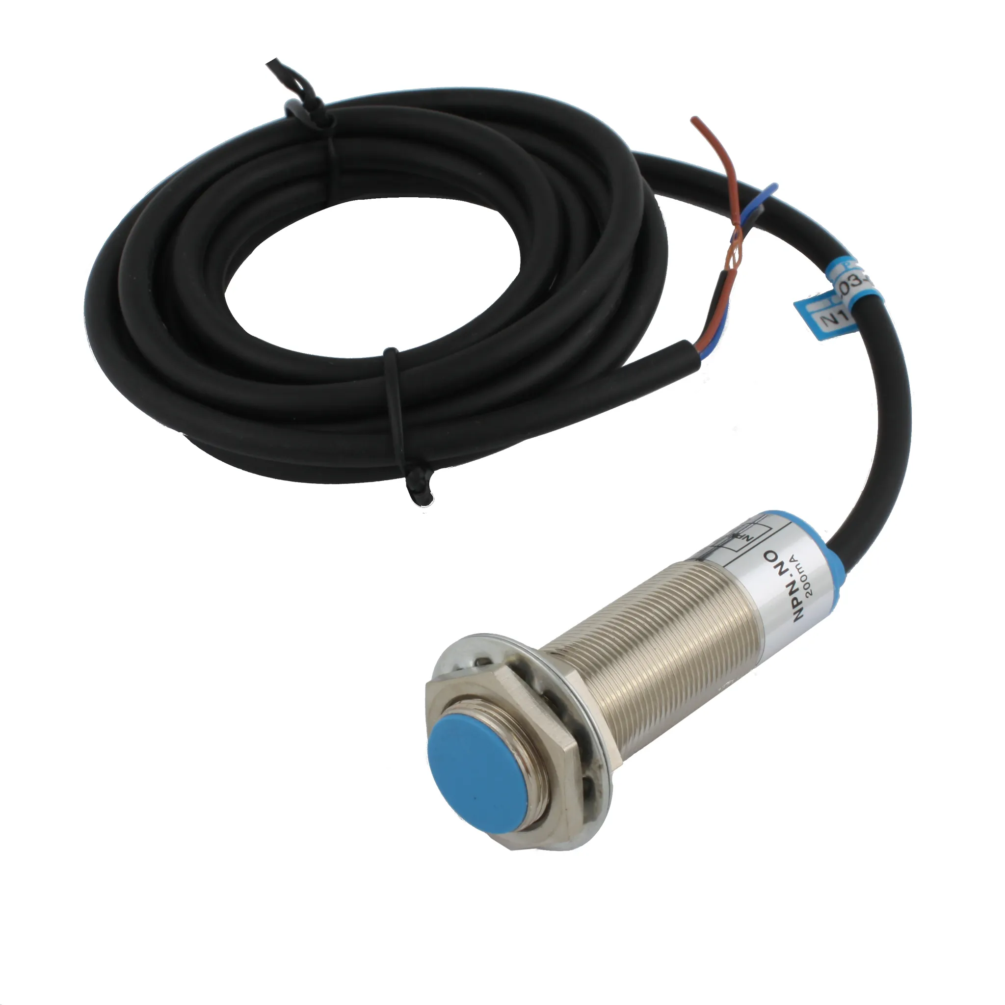 INNOCONT Индуктивный датчик, M18x1, L=73 мм, экранированный, зона срабатывания 5 мм, -25 +60 С, 12…24 VDC, IP65, выход: NPN NO, макс. ток 200 мА, кабель 2 м SL-18N5C