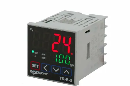 INNOCONT Температурный контроллер, 2 дисплея, 4 разряда, 48x48x60 мм, 2 аварийных выхода, 110-220VAC, выход: реле + твердотельное реле TR-B-S